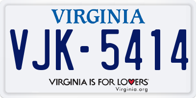 VA license plate VJK5414