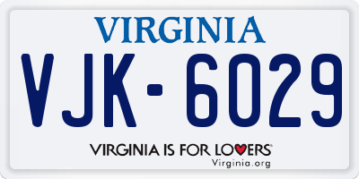 VA license plate VJK6029
