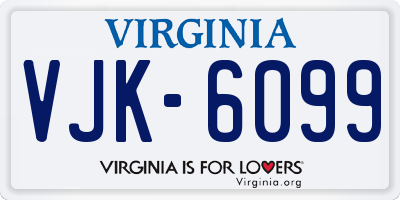 VA license plate VJK6099