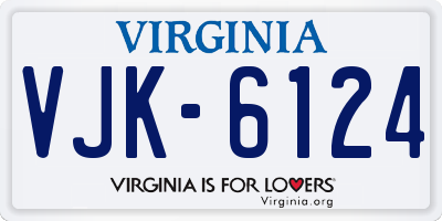 VA license plate VJK6124
