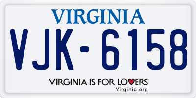 VA license plate VJK6158