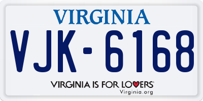VA license plate VJK6168
