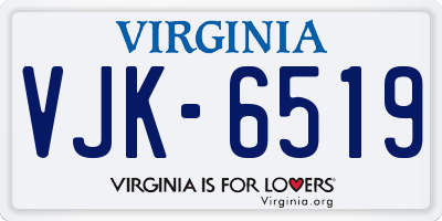 VA license plate VJK6519