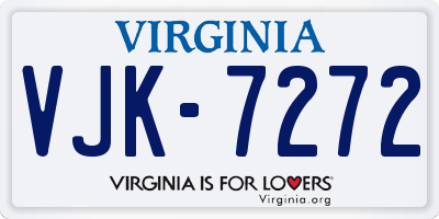 VA license plate VJK7272