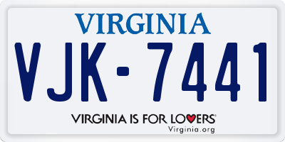 VA license plate VJK7441