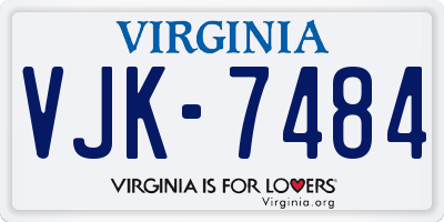 VA license plate VJK7484