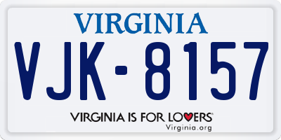 VA license plate VJK8157
