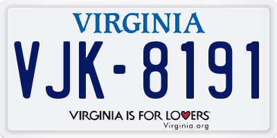 VA license plate VJK8191