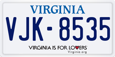 VA license plate VJK8535