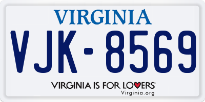 VA license plate VJK8569