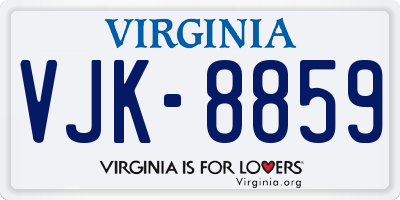 VA license plate VJK8859