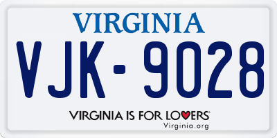 VA license plate VJK9028