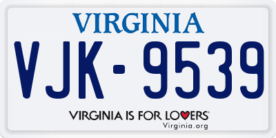 VA license plate VJK9539