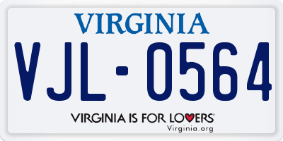 VA license plate VJL0564