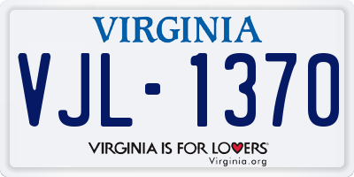 VA license plate VJL1370