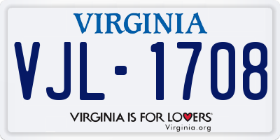 VA license plate VJL1708
