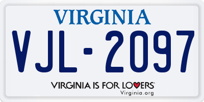 VA license plate VJL2097