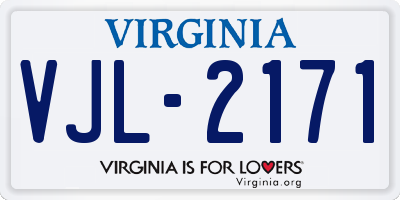 VA license plate VJL2171