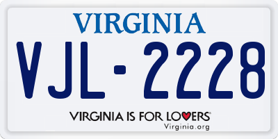 VA license plate VJL2228
