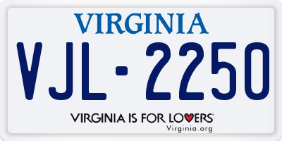 VA license plate VJL2250