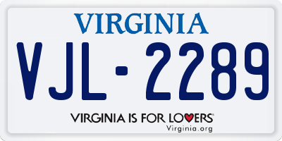 VA license plate VJL2289