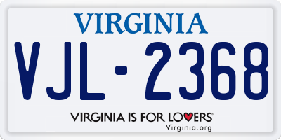 VA license plate VJL2368