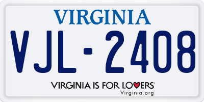 VA license plate VJL2408