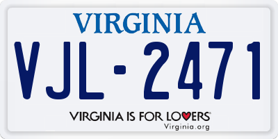 VA license plate VJL2471