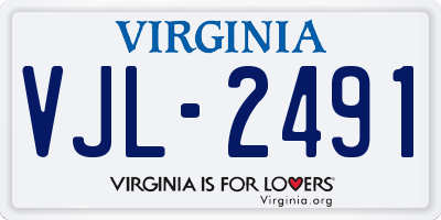VA license plate VJL2491