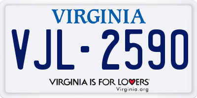 VA license plate VJL2590