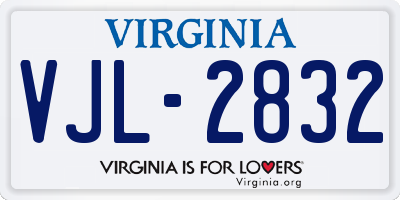 VA license plate VJL2832