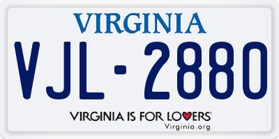 VA license plate VJL2880