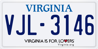 VA license plate VJL3146
