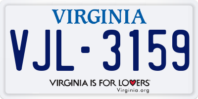 VA license plate VJL3159