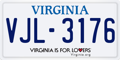 VA license plate VJL3176