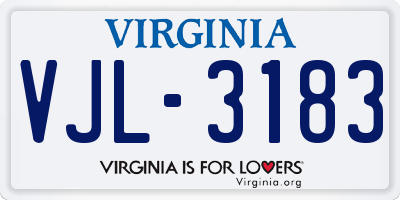 VA license plate VJL3183