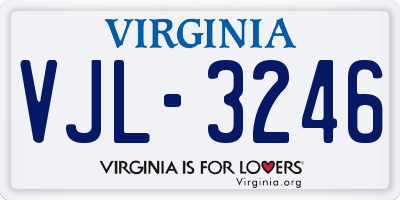 VA license plate VJL3246