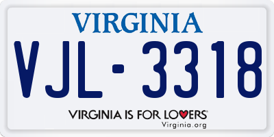 VA license plate VJL3318