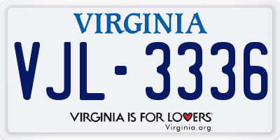 VA license plate VJL3336