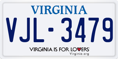 VA license plate VJL3479