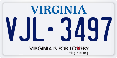 VA license plate VJL3497