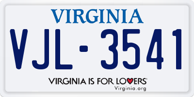 VA license plate VJL3541