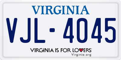 VA license plate VJL4045