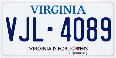 VA license plate VJL4089