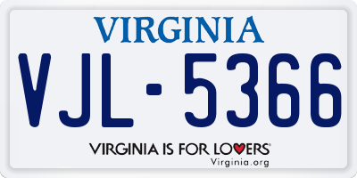 VA license plate VJL5366