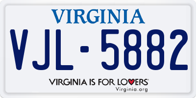 VA license plate VJL5882