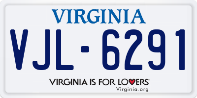 VA license plate VJL6291