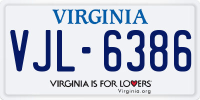 VA license plate VJL6386