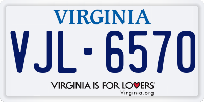 VA license plate VJL6570