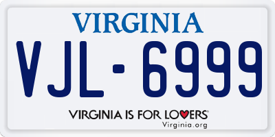 VA license plate VJL6999